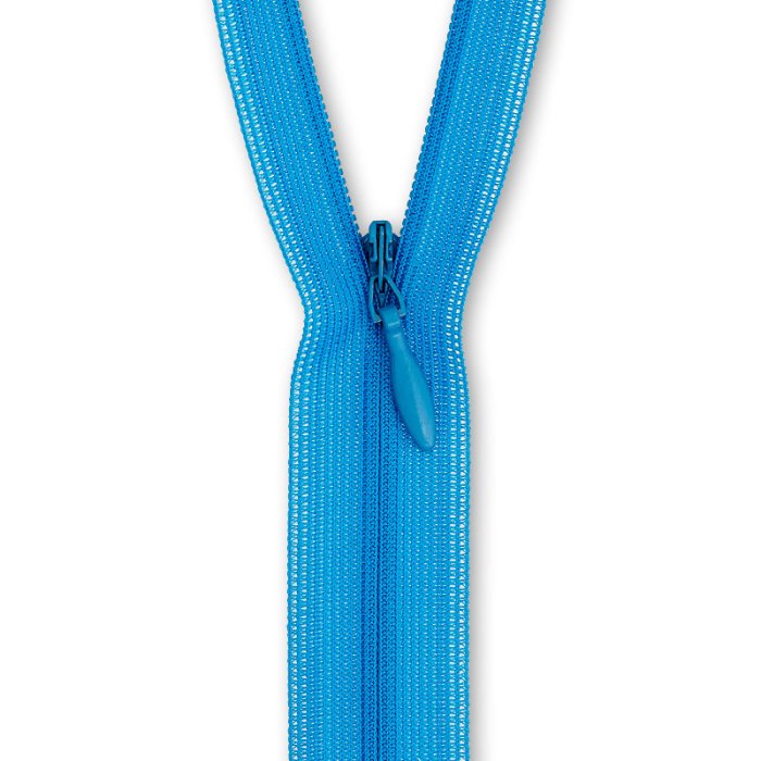 Nahtverdeckter Reißverschluss 22 cm, blautürkis