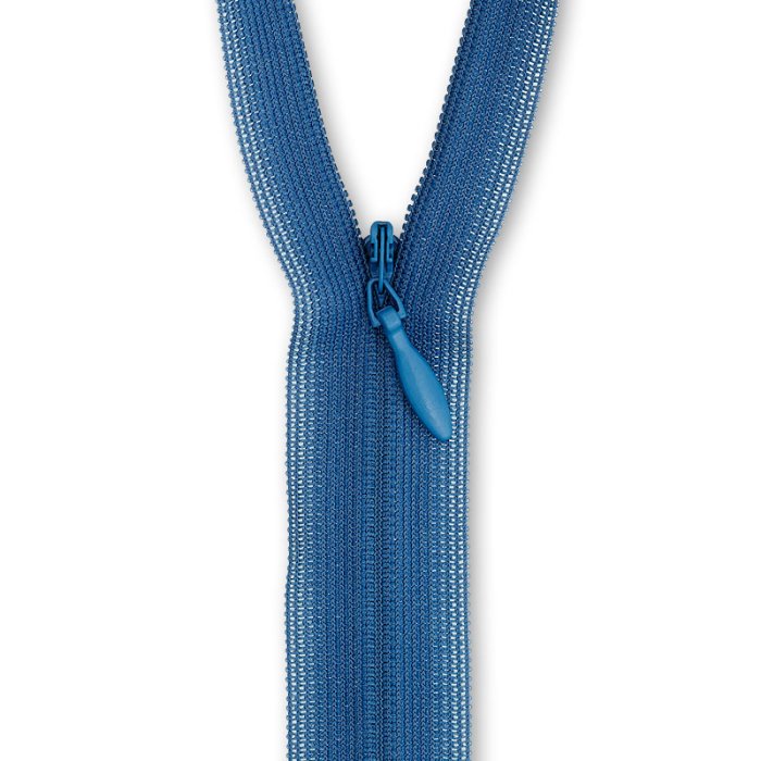 Nahtverdeckter Reißverschluss 22 cm, jeansblau
