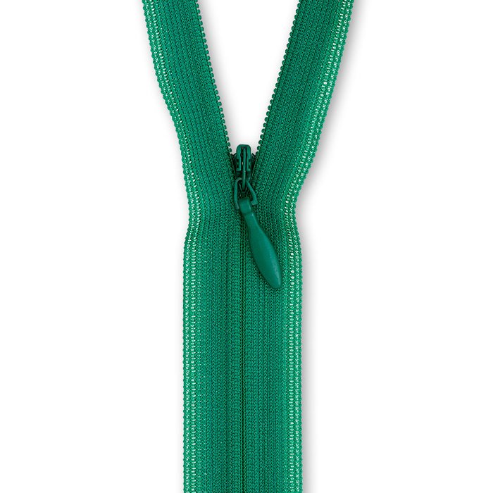 Nahtverdeckter Reißverschluss 22 cm, grün
