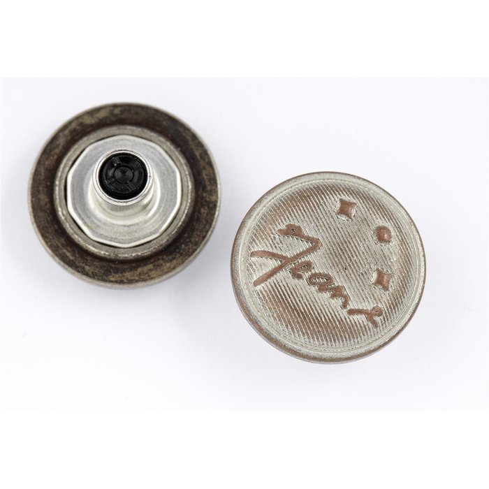 Vernietbarer Metallknopf in hellkupferfarben matt, 15 + 20 mm