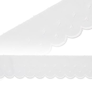 Polyester-Stickereispitze weiß 60 mm