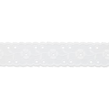 Baumwoll-Batistspitze weiß 25 mm