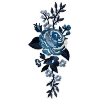 Blütenranke blau, 13  x 7,2 cm