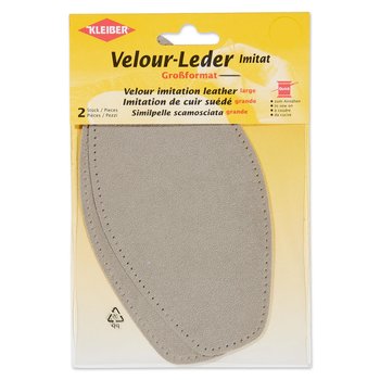 Velour-Leder-Imitat-Flicken im Großformat zum Annähen, beige